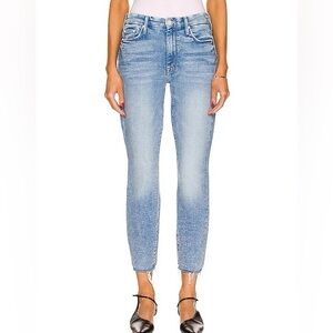 Mother high waisted looker ankle fray jeans deep breaths